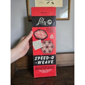 Lily Speed-o-Weave Hexagonal Frame Weaving Loom Midcentury Vtg Crafting Kit